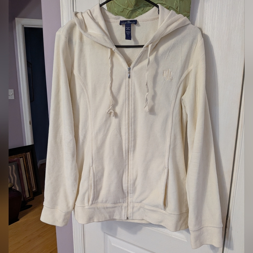 Ralph Lauren Cream Zip-Up Hoodie